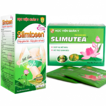 Liệu trình giảm cân hiệu quả 1 hộp Slimtosen Extra và 3 trà sen Slimutea